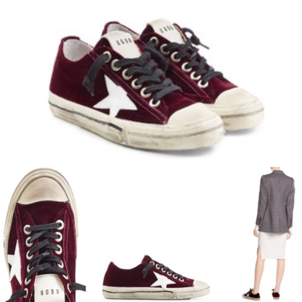 Golden Goose V-Star velvet sneakers